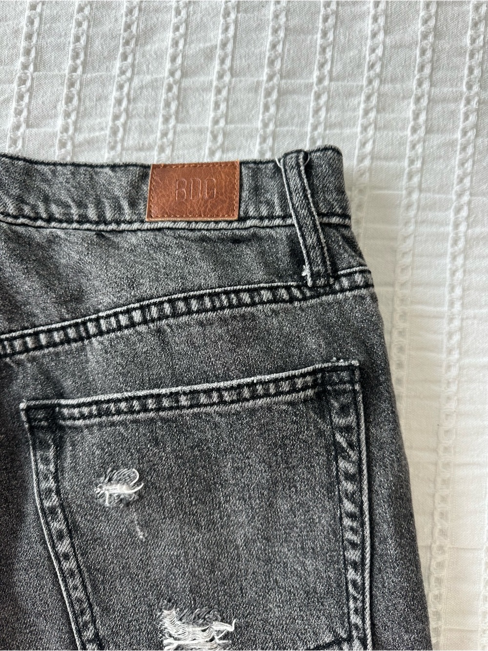 BDG: Black Washed Distressed Slim Straight Jeans